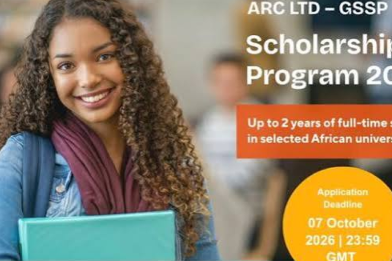 ARC–GSSP Scholarship 2026/2027: Fully Funded Postgraduate Opportunity for African Students – Apply by October 7