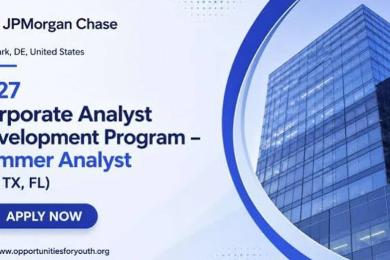 Chase Leadership Development Program 2027: Summer Analyst Opportunity for Students – Apply by December 1