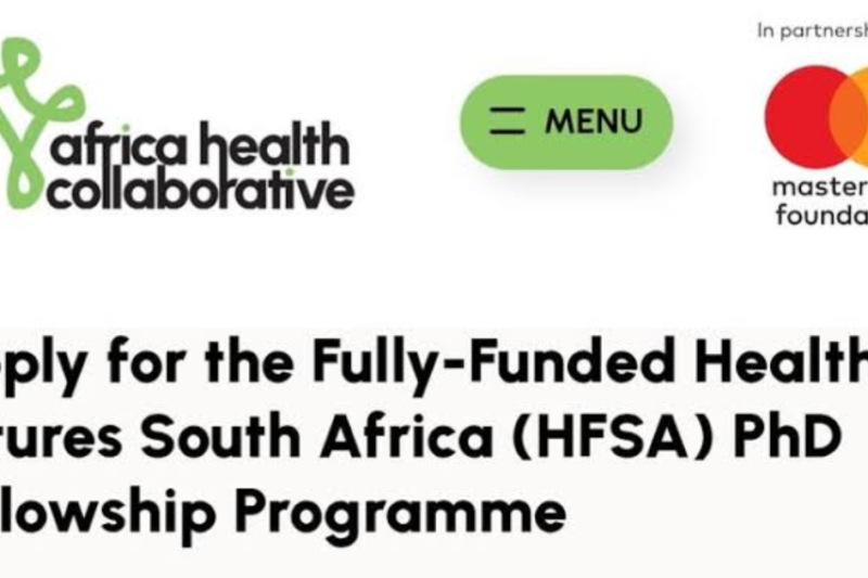 Applications are now open for the Fully-Funded Healthy Futures South Africa (HFSA) PhD Fellowship Programme at UCT