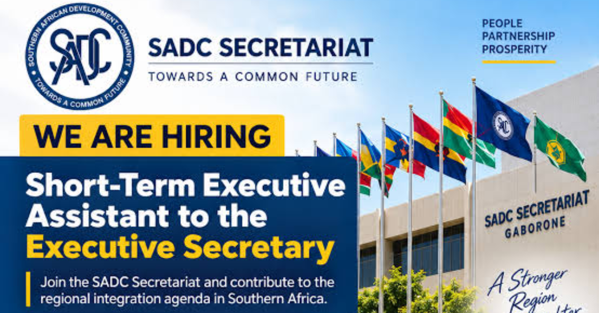SADC is recruiting for a Short-Term Executive Assistant to the Executive Secretary