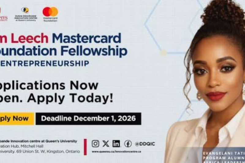Jim Leech Mastercard Foundation Fellowship 2027: Entrepreneurship Training and Funding for African Students