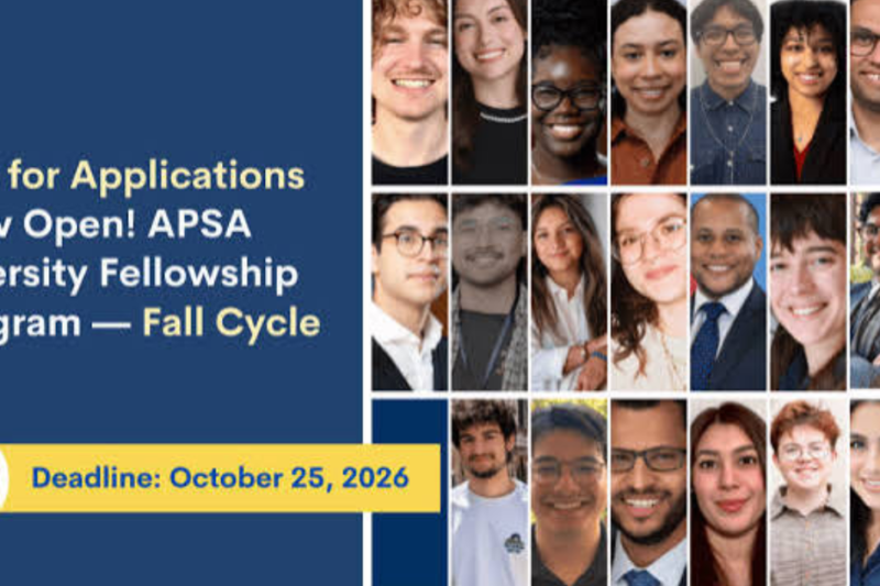 Call for Applications: APSA Diversity Fellowship Program 2027–2028 | Funding of up to US$5,000