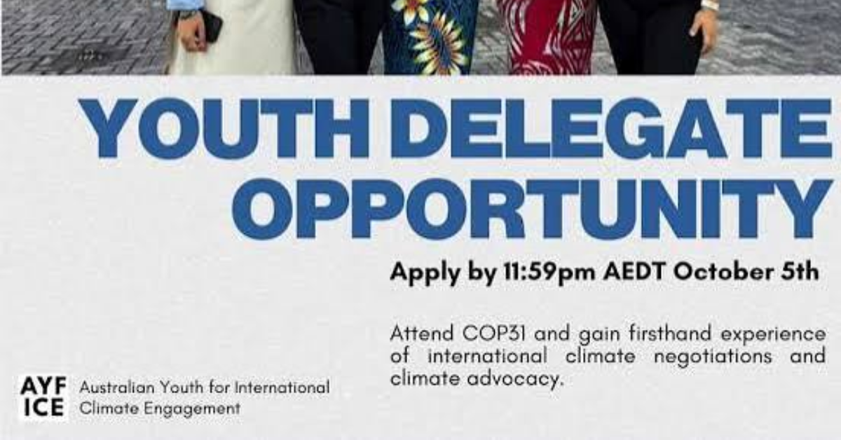Call for Applications: AYFICE COP31 Youth Delegate Program 2026