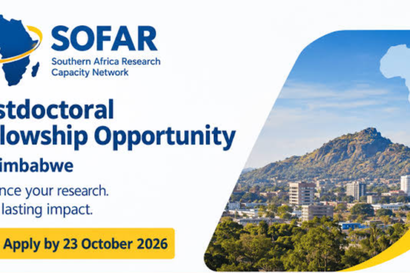 SOFAR Postdoctoral Fellowship in Zimbabwe 2026: Applications Close 23 October