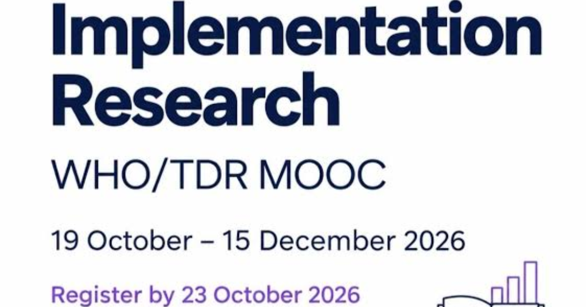 Enrol for the Free WHO/TDR Online Course in Implementation Research 2026