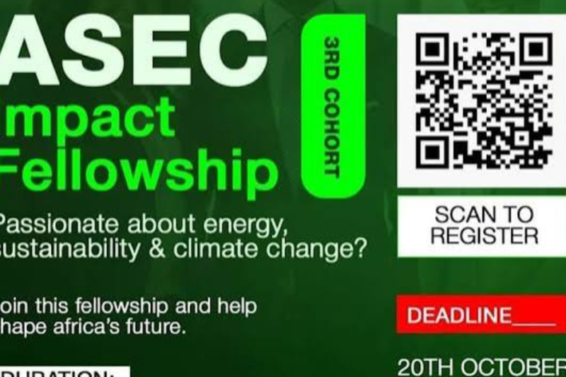 Africa Sustainable Energy Centre – ASEC Impact Fellowship 2026: Applications Now Open for the Third Cohort