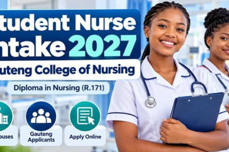 Gauteng College of Nursing: Nurse Traineeship Programme – Intake 2027