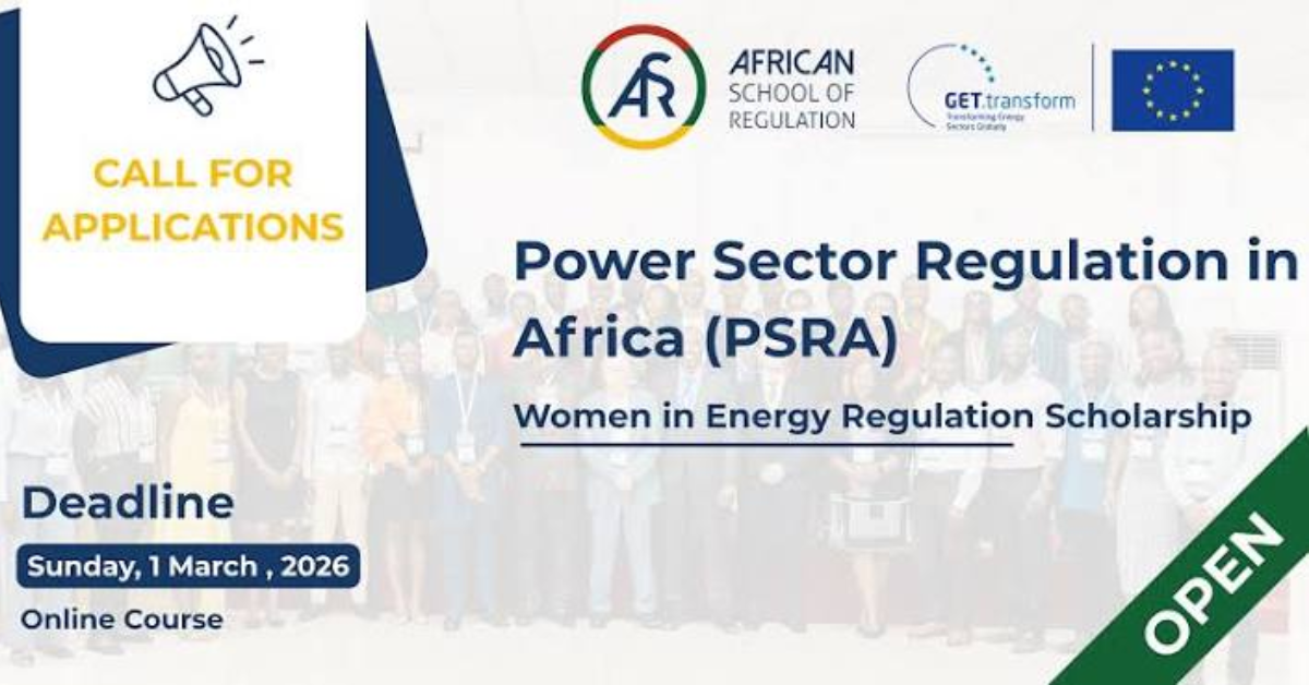 Call for Applications: Power Sector Regulation in Africa Scholarships Now Open