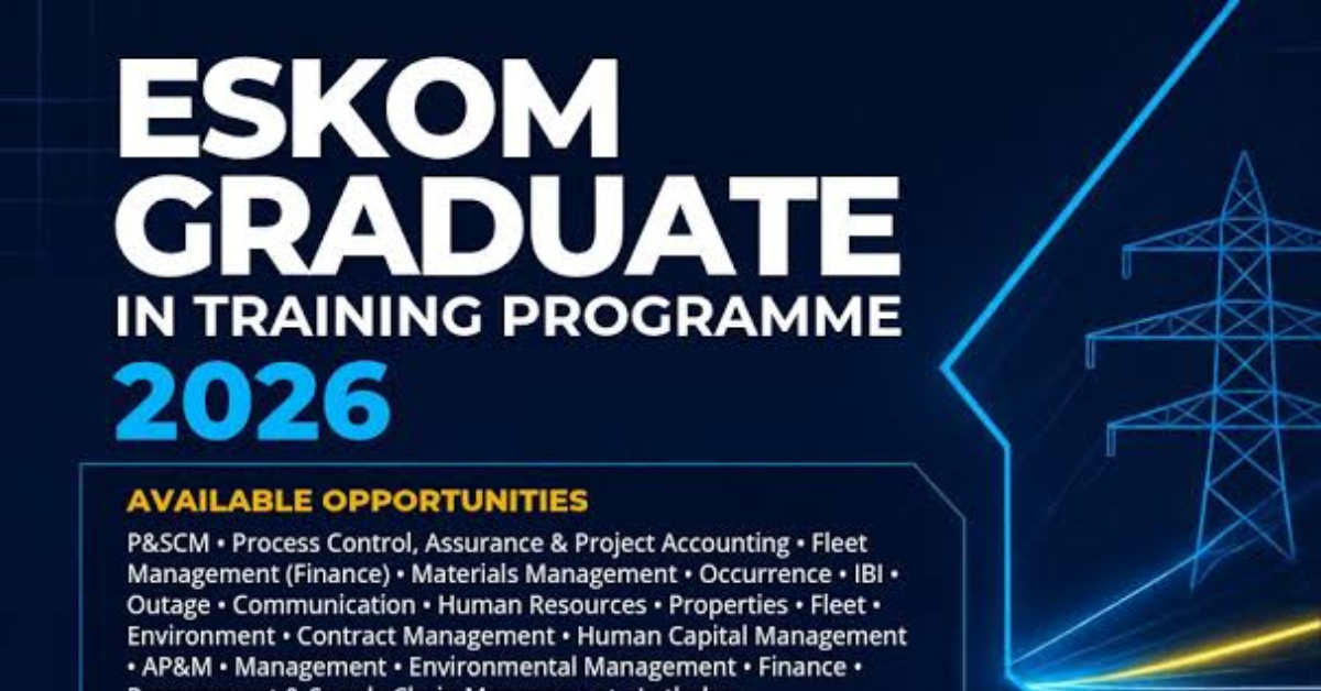 Eskom: Internships (Commerce, HR, Finance, Law, IT, Supply Chain, Logistics, Auditing)