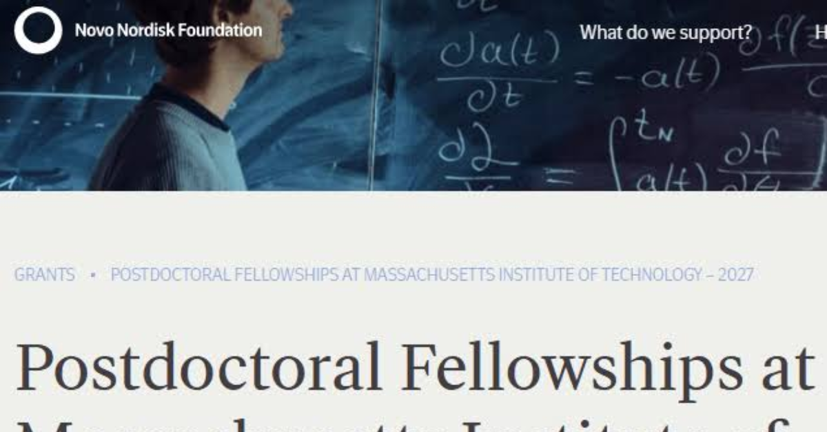 Novo Nordisk Foundation Postdoctoral Fellowships at MIT 2027