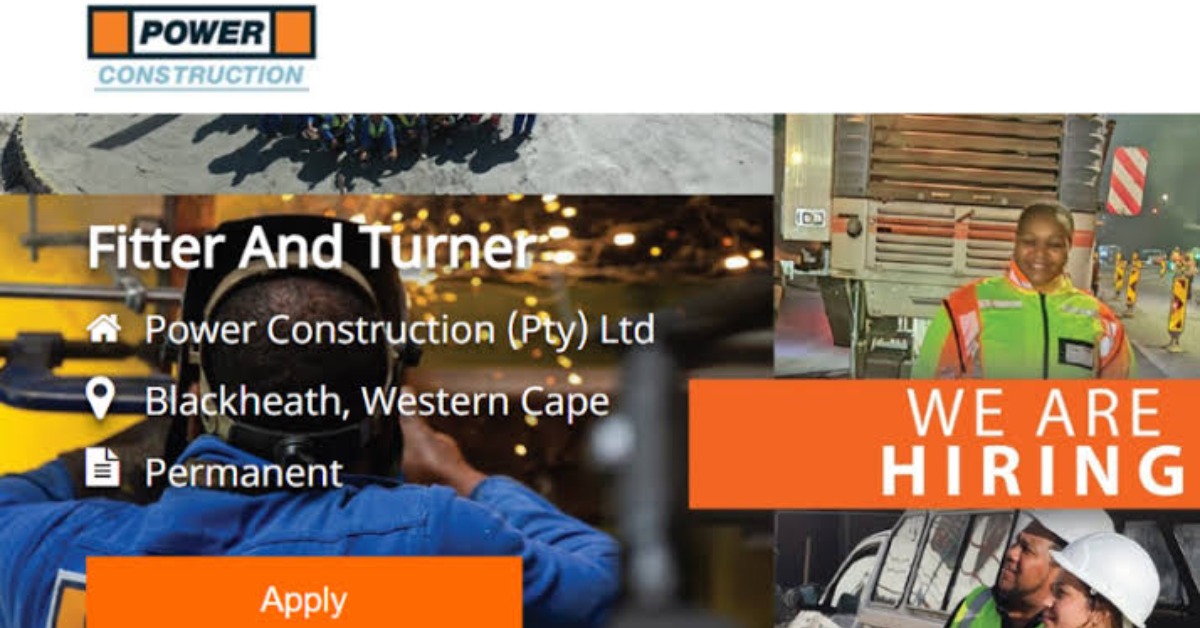 Power Construction Fitter and Turner Vacancy 2026