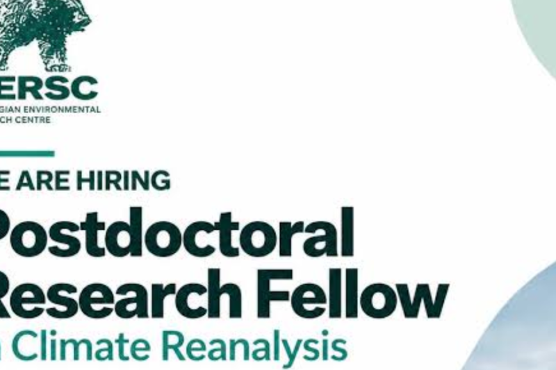 Nansen Environmental and Remote Sensing Center (NERSC) Postdoctoral Fellowship 2027 in Climate Reanalysis, Norway