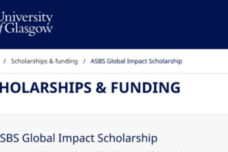 ASBS Global Impact Scholarship at the University of Glasgow 2027