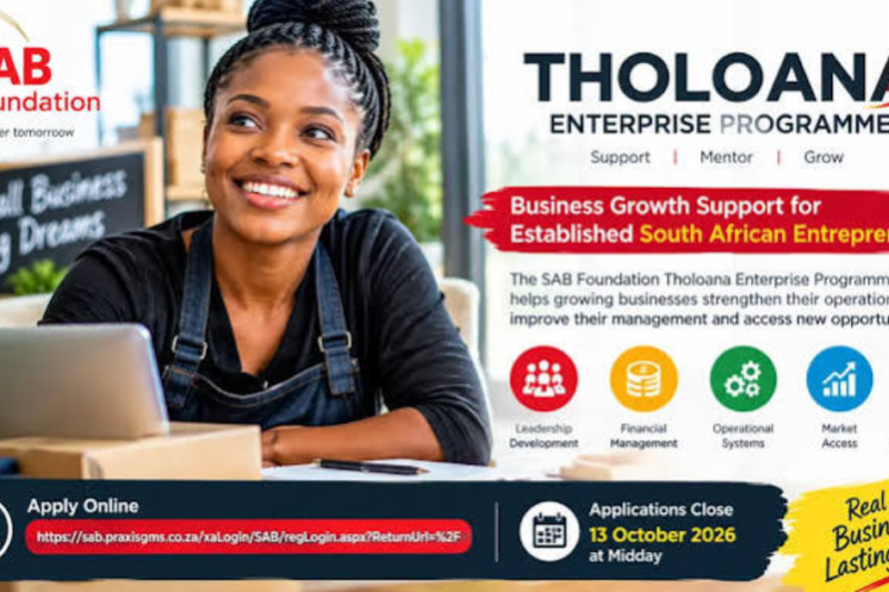 SAB Foundation Tholoana Enterprise Programme 2026/2027