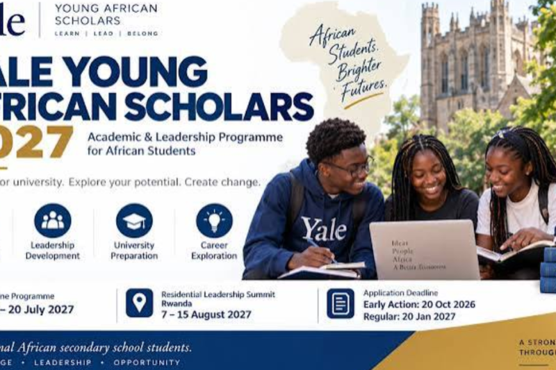 Apply now for the Yale Young African Scholars 2027: Fully Funded Program for African Secondary School Students